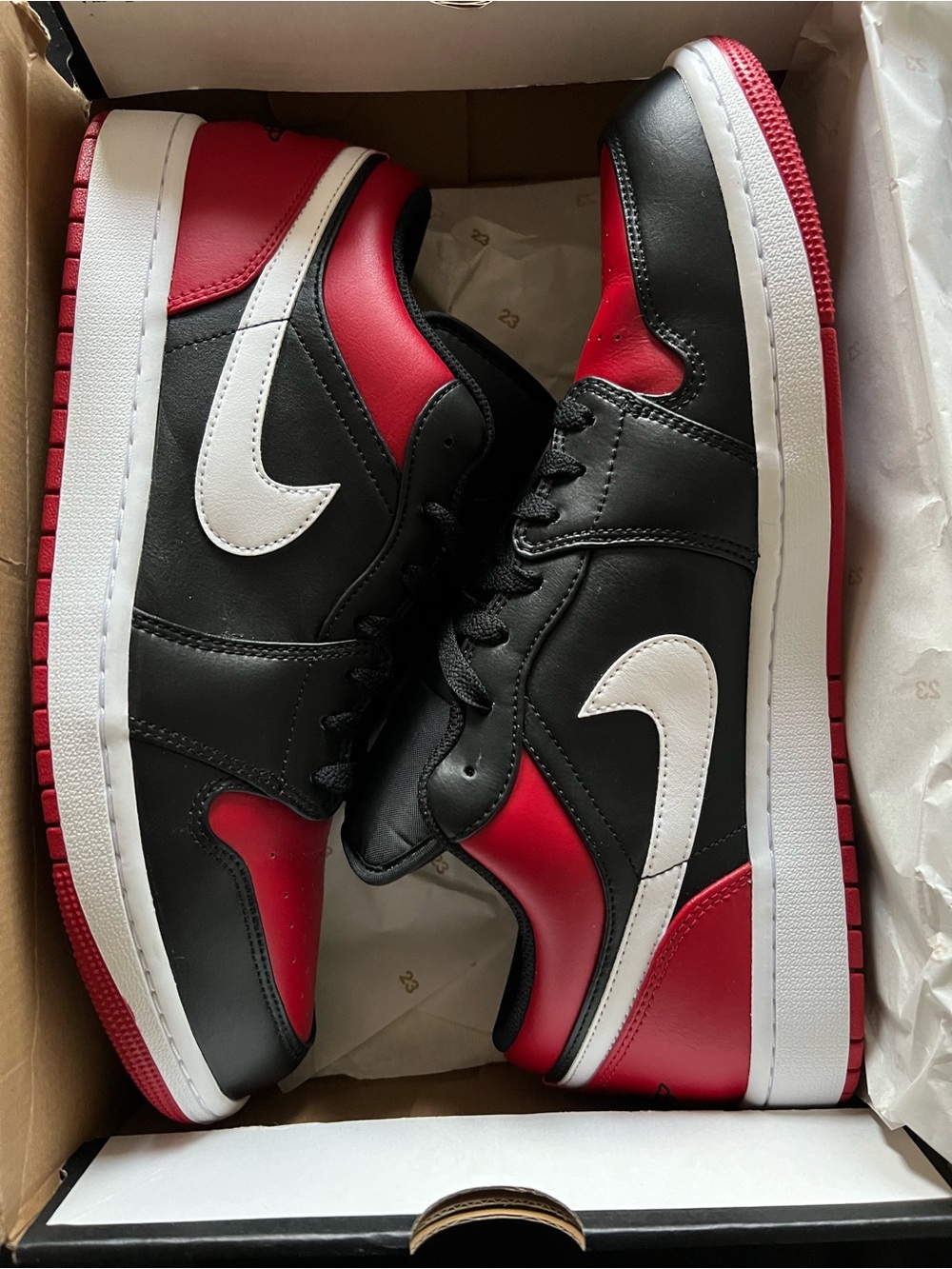 Nike Air Jordan 1 Low Men's Size 13 Shoes Red/Black/White, Model 553558-066